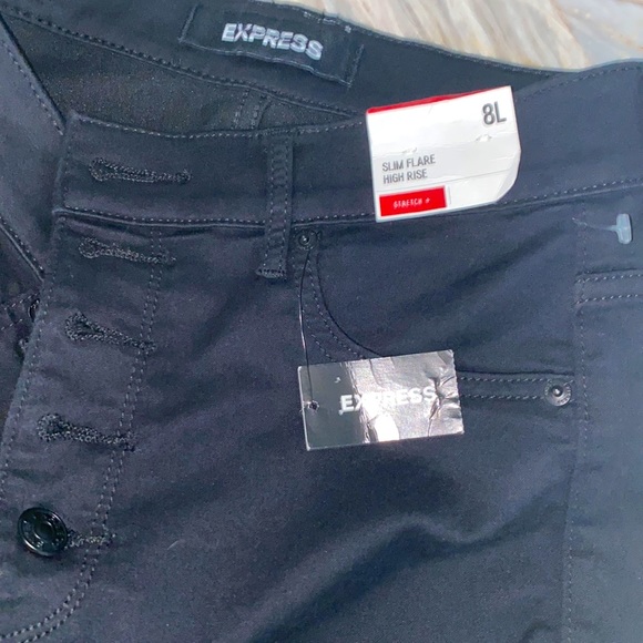 Stretch Slim Flare High Rise Short Jean Pants 8L - Picture 3 of 14